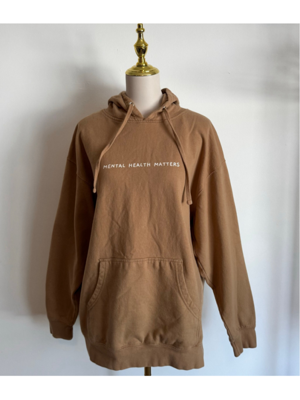 Women's Independent Trading Company Hoodie XL Brown Mental Health Matters
